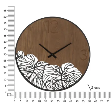 ZEGAR NASTENNY WOOD/LEAF Ø 60X2 cm